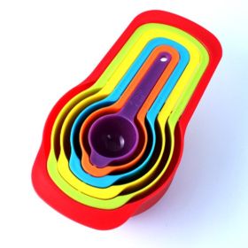 Multi-Color Measuring Cups and Spoons Set, Measurement Plastic Cup Spoon Kitchen Cooking Baking Utensils Tools - Multi-color