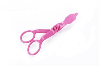 Flower Nail Plastic Cake Flower Lifter, Plastic Scissor Sugar Craft Cake Decorating Fondant Pastry DIY Transfer Tool - Pink