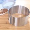 Stainless Steel Cake Ring Adjustable Round Cake Mold Mousse Ring Baking Tool - Silver