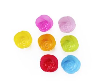 Colorful Shaped Nonstick Silicone Cupcake Molds, Reusable Heat Resistant Baking Liners - flower