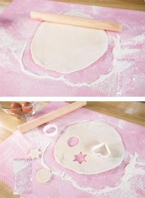 Non-Stick Silicone Dough Rolling Mat Sheet, Kneading Rolling Baking Pad with Measurement Scale Pastry Baking Mat Tool - Pink