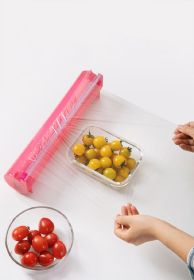 Plastic Cling Wrap Storage Holder with Slide Cutter Cling Film Cutter Aluminum Foil, Parchment Paper Dispenser - Pink