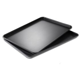 Non Stick Oven Tray Carbon Steel Baking Pan Baking Tray Cookies Pan Baking Tools - Black