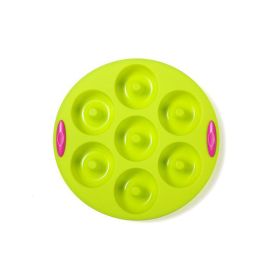 7 Holes Donuts Mold Silicone Donuts Pan Baking Sheet Silicone Baking Pans Non-Stick Kitchen Baking Tool - green