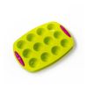 Non Stick Silicone Muffin Pan 12 Cups Cupcake Pan BPA-Free Food Grade Silicone Baking Molds Microwave Safe Dishwasher Safe - green