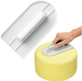 Cake Icing Smoother Cake Scraper Tool Cake Fondant Polisher Plastic Cake Decorating Tool Baking Tool - white