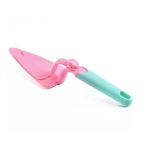 Cake Shovel Plastic Cake Server with Trigger Non-Stick Cake Spatula Knife for Pie Pizza Cheese Pastry Server Cake Divider Baking Tools - pink