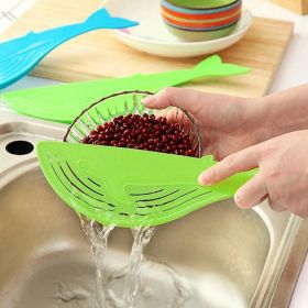 Whale Shape Handle Type Rice Washer Kitchen Water Filter - green