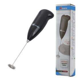 1pc Stainless Steel Handheld Electric Blender; Egg Whisk; Coffee Milk Frother - Black