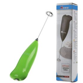 1pc Stainless Steel Handheld Electric Blender; Egg Whisk; Coffee Milk Frother - Green