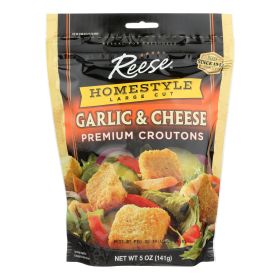 Reese Whole Grain Croutons - Garlic And Cheese - Case Of 12 - 5 Oz. - Default