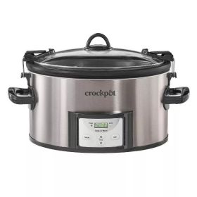 7qt Cook & Carry Programmable Easy-Clean Slow Cooker - Stainless Steel - Stainless Steel