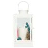 Holiday Time 10 Inch Pop of Color White Metal Decorative Lantern with LED Candle - Holiday Time