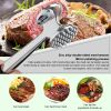 Multifunction Meat Hammer Meat Tenderizer Portable Steak Pork Tools Two Sides Loose Stainless Steel Hammer Kitchen Cooking Tools - C