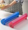 Plastic Cling Wrap Storage Holder with Slide Cutter Cling Film Cutter Aluminum Foil, Parchment Paper Dispenser - Pink