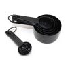 Measuring Set 10 pieces Black Plastic Measuring Spoons and Cups for Baking Tools - 10-PC