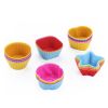 Colorful Shaped Nonstick Silicone Cupcake Molds, Reusable Heat Resistant Baking Liners - flower