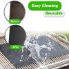 5pcs Non-stick BBQ Grill Mat Baking Mat BBQ Tools Cooking Grilling Sheet Heat Resistance Easily Cleaned Kitchen Tools; 15.75*12.99inch - Black - 5pcs