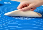 Non-Stick Silicone Dough Rolling Mat Sheet, Kneading Rolling Baking Pad with Measurement Scale Pastry Baking Mat Tool - Blue