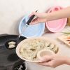 1pc Dumpling Tray; Drain Double-layer Plate With Vinegar Plate; Household Round Plastic Large Dinner Plate; Tray For Dumplings - Green