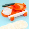 Set/3pcs; Household Dumpling Leather Mold; Handmade Dumpling Artifact; Rolling Pin Three-piece Set Of Small Tools; Kitchen Supplies - Orange