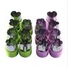 7 Pieces Fruits Cutter Vegetables Cutter Stainless Steel Cookie Stamp Biscuit Presser  - Purple