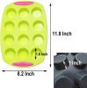 Non Stick Silicone Muffin Pan 12 Cups Cupcake Pan BPA-Free Food Grade Silicone Baking Molds Microwave Safe Dishwasher Safe - green