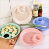 1pc Dumpling Tray; Drain Double-layer Plate With Vinegar Plate; Household Round Plastic Large Dinner Plate; Tray For Dumplings - Green