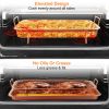 Crisper Tray Set Non Stick Cookie Sheet Tray Air Fry Pan Grill Basket Oven Dishwasher Safe Oil Free - Copper