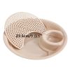 1pc Dumpling Tray; Drain Double-layer Plate With Vinegar Plate; Household Round Plastic Large Dinner Plate; Tray For Dumplings - Pink