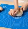 Non-Stick Silicone Dough Rolling Mat Sheet, Kneading Rolling Baking Pad with Measurement Scale Pastry Baking Mat Tool - Blue