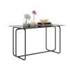 5-piece Rectangle Dining Table Set with Metal Frame, Tempered Glass Dining Table for Kitchen Room, Black - as Pic