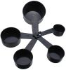 Measuring Set 10 pieces Black Plastic Measuring Spoons and Cups for Baking Tools - 10-PC