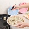 1pc Dumpling Tray; Drain Double-layer Plate With Vinegar Plate; Household Round Plastic Large Dinner Plate; Tray For Dumplings - Pink