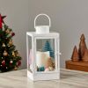 Holiday Time 10 Inch Pop of Color White Metal Decorative Lantern with LED Candle - Holiday Time