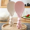 1pc; Rice Scoop; Non-stick Rice Paddle; Cute Bunny Standing Food Service Spoon; Home Creative Kawaii Rabbit Rice Shovel; Kitchen Utensils - Pink