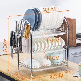 Multi-layer Floor Draining Bowl Rack Kitchen Shelf Countertop Dish Storage Knife And Fork Cabinet Dish Rack Storage Product (Option: 7 Style)