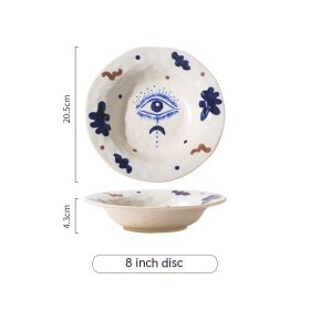 Retro Creative Ceramic Soup Plate (Option: 8 Inch Big Eyes Plate)