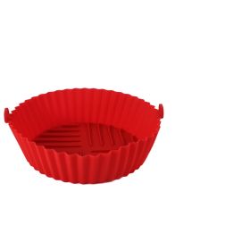 Edible Silicon Round Air Fryer Tray (Option: Red-S)