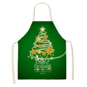 Household Green Series Christmas Dog Linen Apron Used In Kitchen (Option: Style 13-38x47cm)