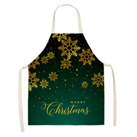 Household Green Series Christmas Dog Linen Apron Used In Kitchen (Option: Style 3-65x53cm)