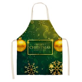 Household Green Series Christmas Dog Linen Apron Used In Kitchen (Option: Style 8-65x53cm)